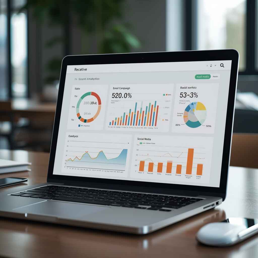 ecommerce marketing channels shown through SEO ads email and social analytics