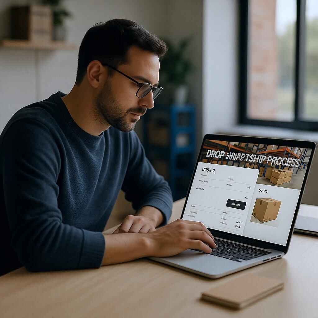 how dropshipping works explained through step-by-step order and shipping process