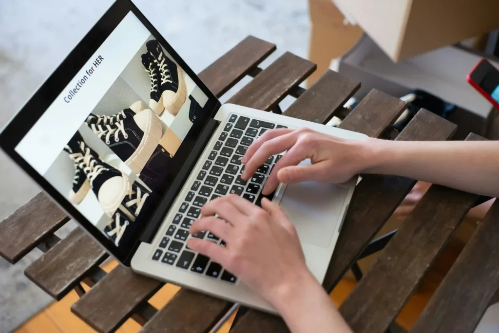 a customer is visiting an online store of shoes