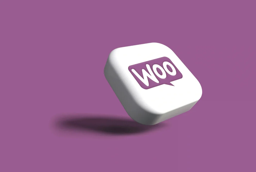 WooCommerce logo with purper background.